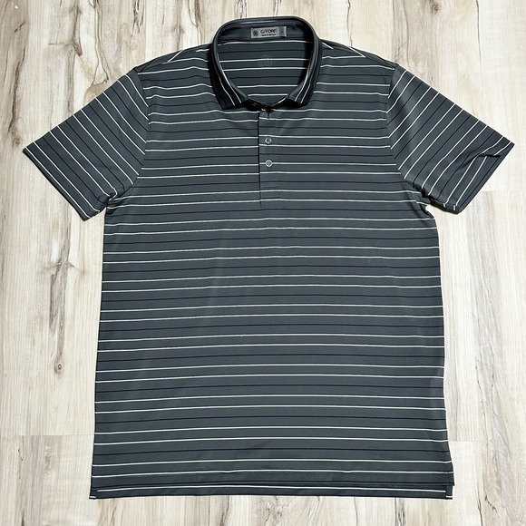 G/FORE Other - G/FORE Men's L Golfing Athletic Polo Golf Shirt Stretch Gray Striped